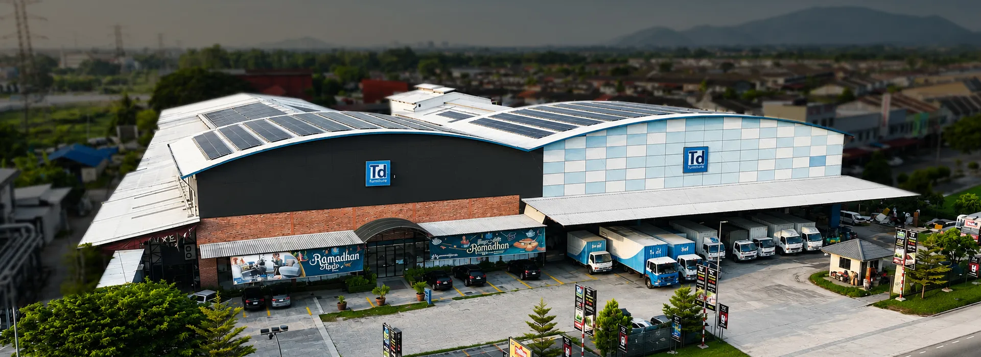 Aerial view of the TD Furniture Perak factory and showroom complex.