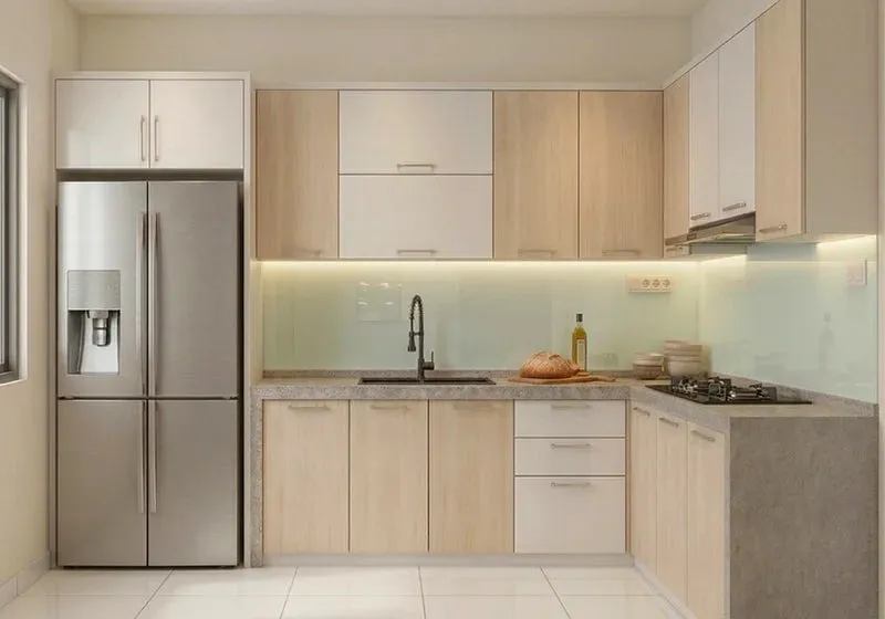 L-shaped two-wall kitchen cabinet layout — TD Furniture Malaysia