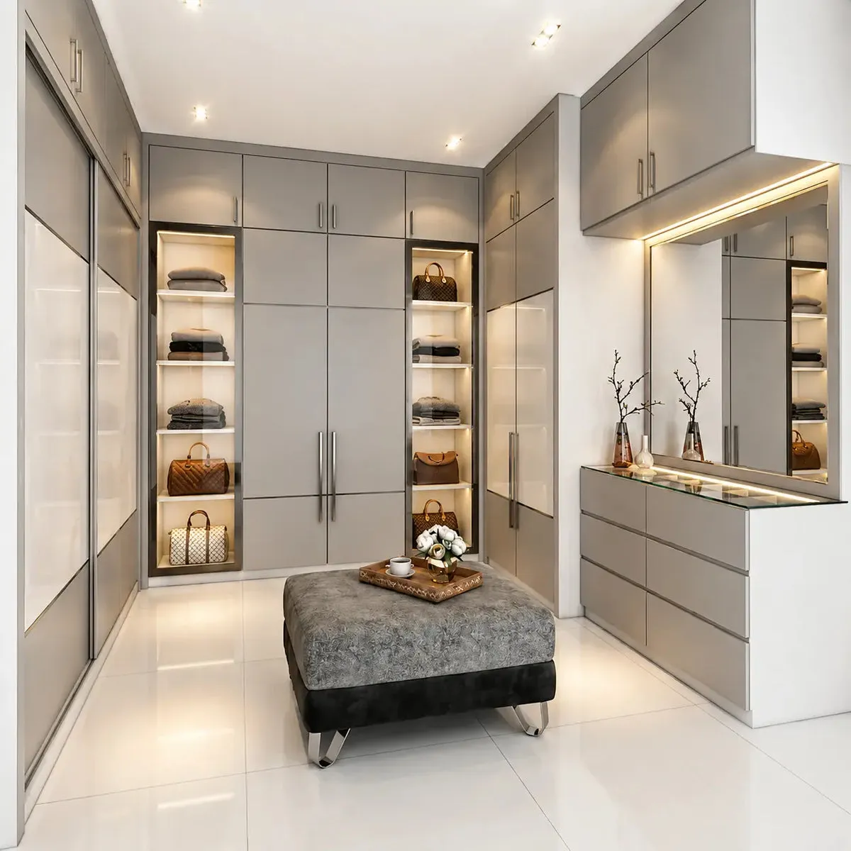 Floor-to-ceiling built-in wardrobe in Malaysian home — TD Furniture custom dimensions