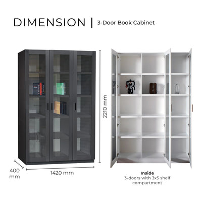 HUGO 3 DOOR   Book Cabinet / Open Door Td Furniture