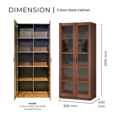 HUGO 2 DOOR   Book Cabinet / Open Door Td Furniture