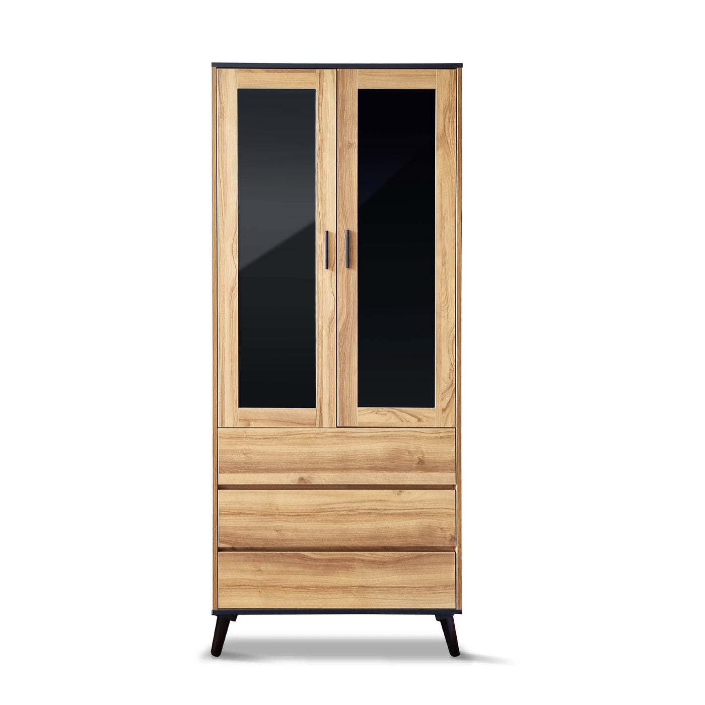 SURI Open Shelf Book Case / Glass Door Cabinet Td Furniture