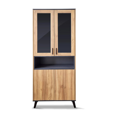 SURI Open Shelf Book Case / Glass Door Cabinet Td Furniture