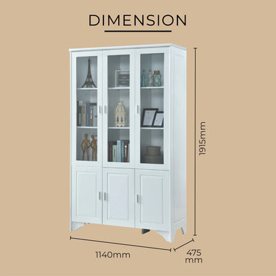 CHESTER 3 DOOR Book Cabinet Td Furniture
