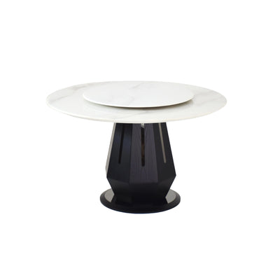 CAERA Marble Dining Table with crystal stone top and veneer diamond base