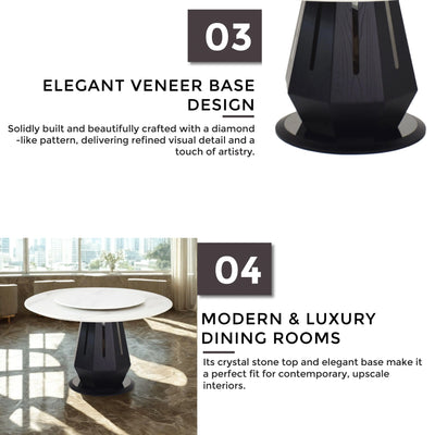 CAERA Marble Dining Table with solid veneer base and refined details