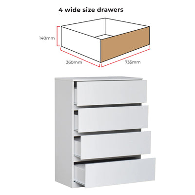 AKEA Chest of Drawer WHITE Td Furniture