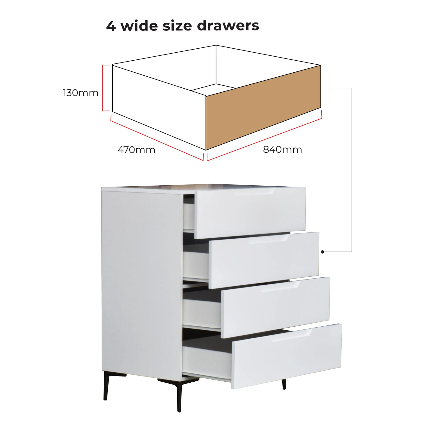 KUKA WHITE Chest Of Drawer Td Furniture