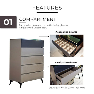 BYRA LED Chest Of Drawer Td Furniture