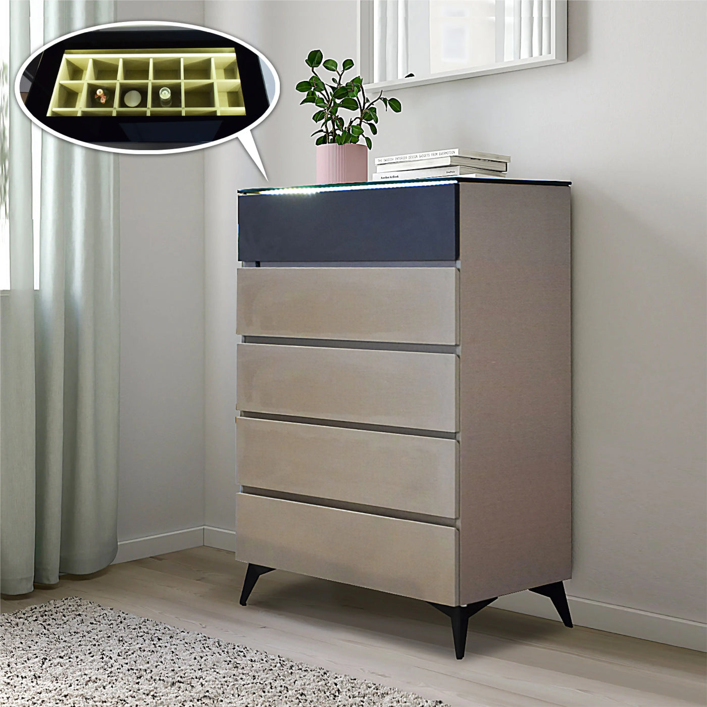 BYRA LED Chest Of Drawer Td Furniture