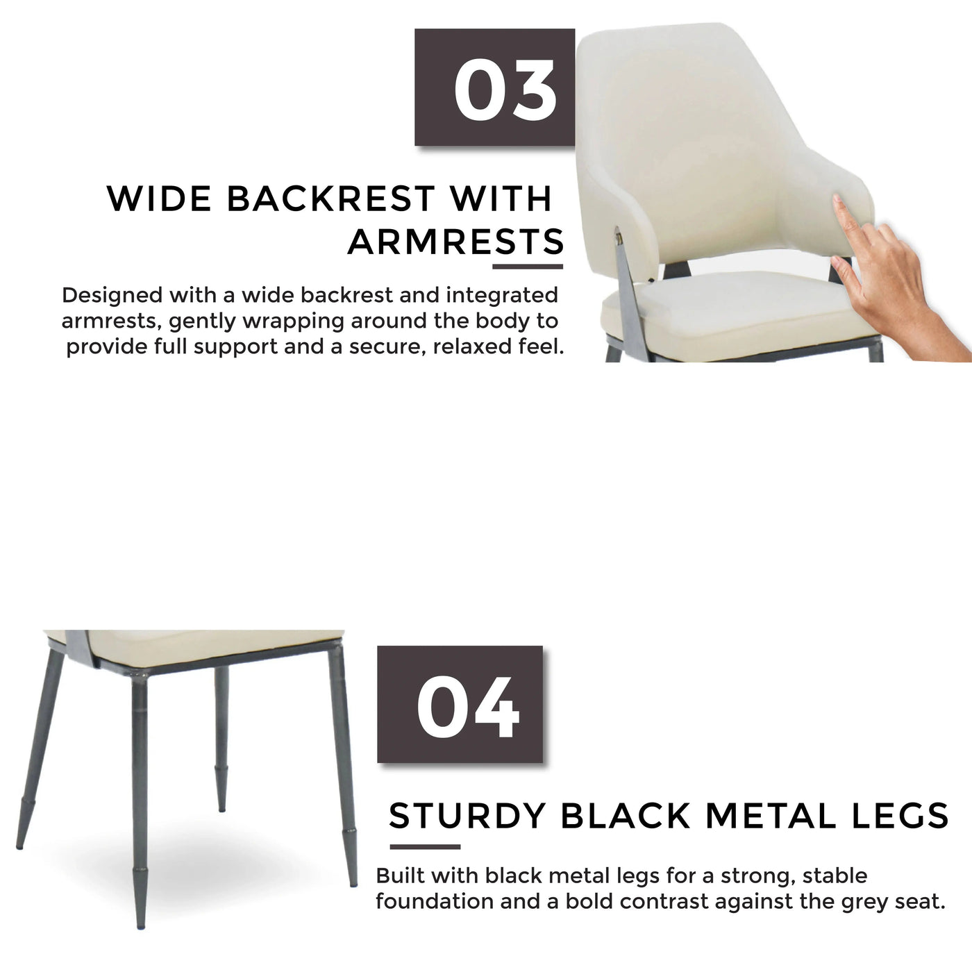 DELUNA Dining Chair Light Grey Td Furniture