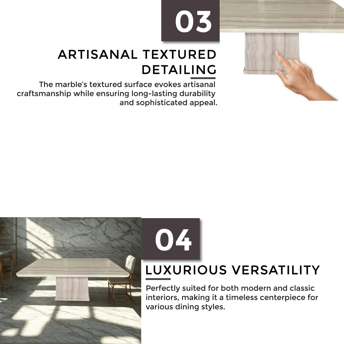 BRINEA Marble Dining Table Td Furniture