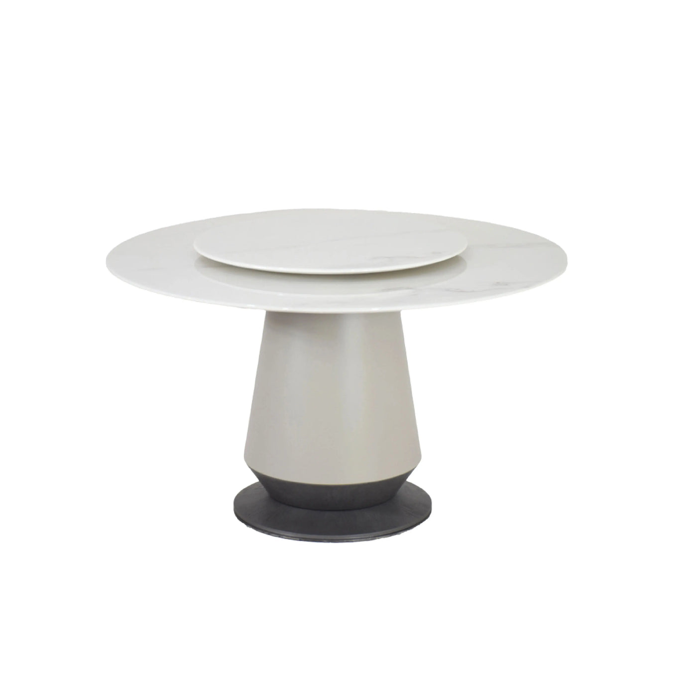 JENOIRE Dining Table – Crystal Stone Top with Hourglass Veneer Base