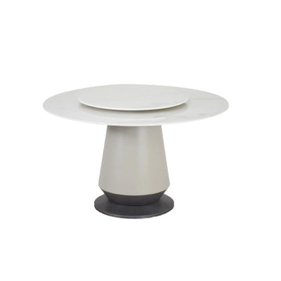 JENOIRE Dining Table – Crystal Stone Top with Hourglass Veneer Base