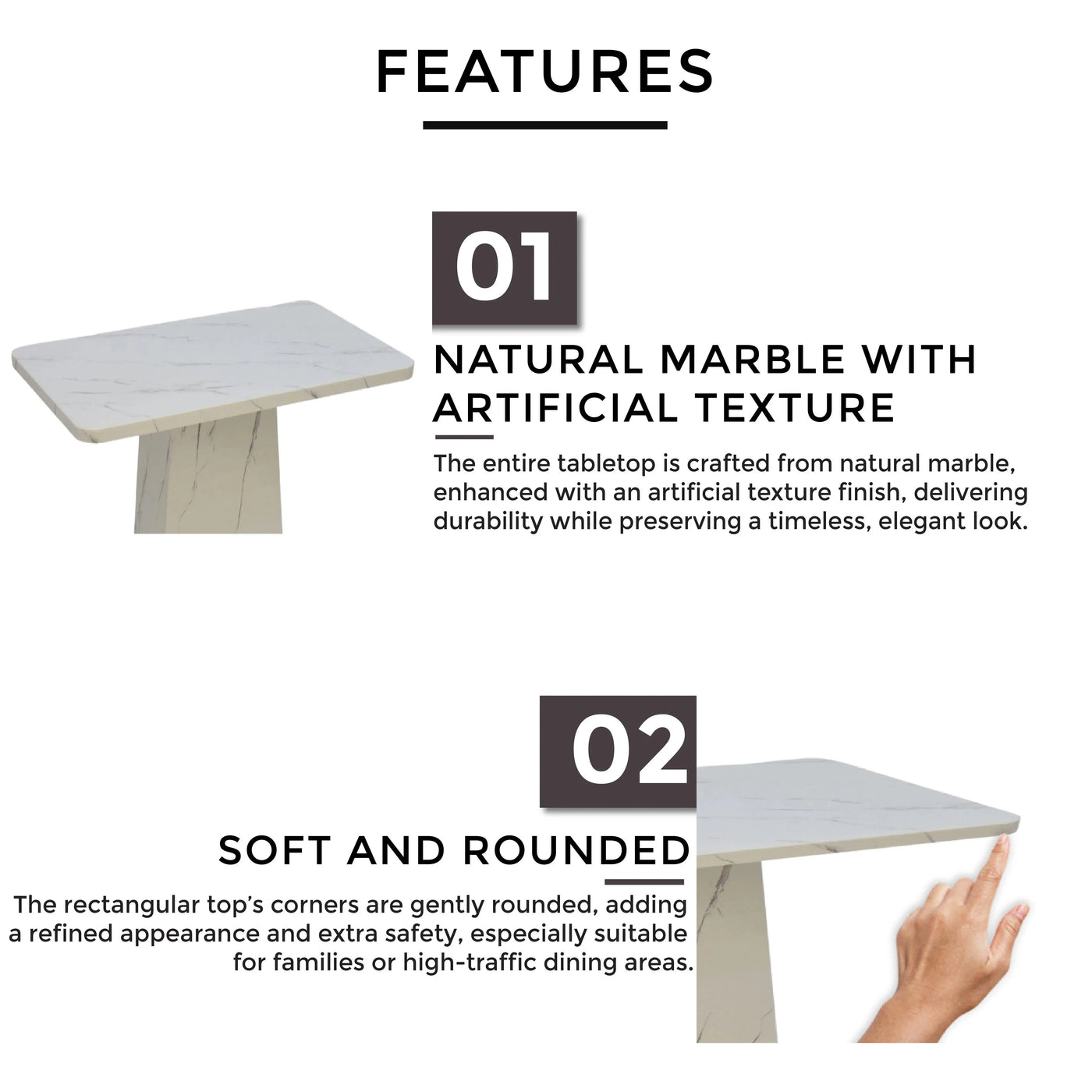 CEREL NATURAL MARBLE  Table Td Furniture