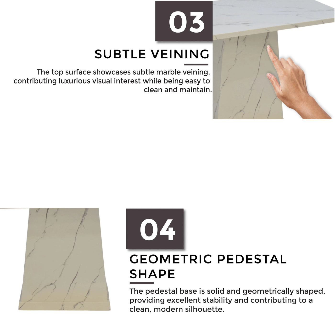 CEREL NATURAL MARBLE  Table Td Furniture