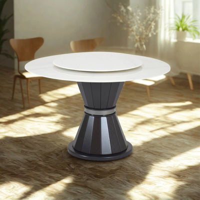 FERNI Marble Dining Table with luxury Lazy Susan in modern dining room