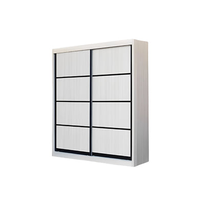 White wardrobe with sliding doors on a white background