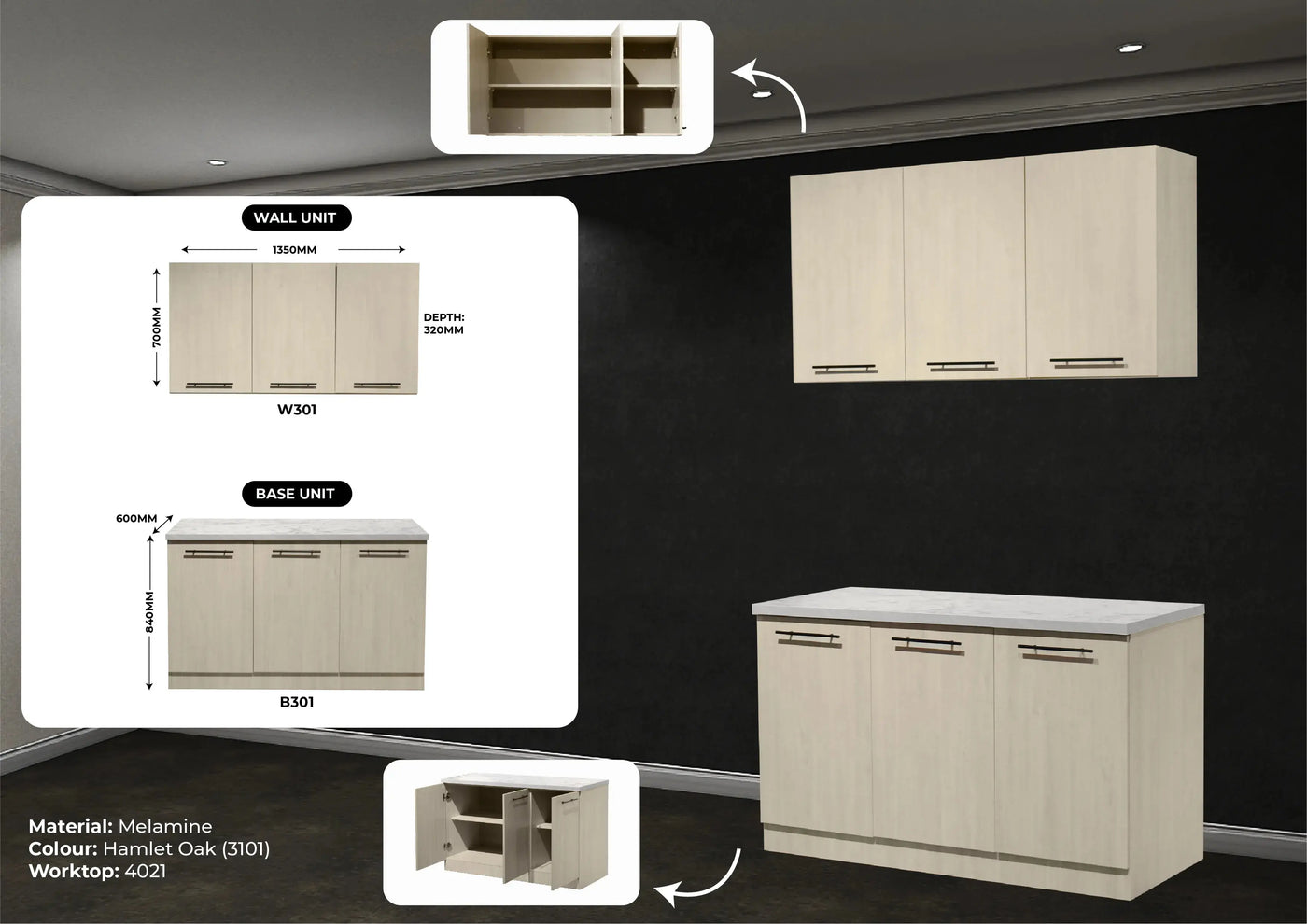 KATIE Melamine Modular Kitchen Td Furniture