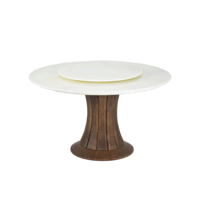 LUMIN Marble Dining Table with jade stone top and solid veneer base
