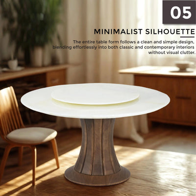 LUMIN Marble Dining Table with minimalist silhouette