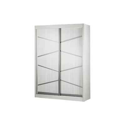 Sliding wardrobe door with geometric design on a white background