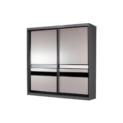 Sliding wardrobe with mirror doors on a white background