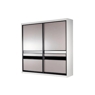 Sliding wardrobe with mirror doors on a white background