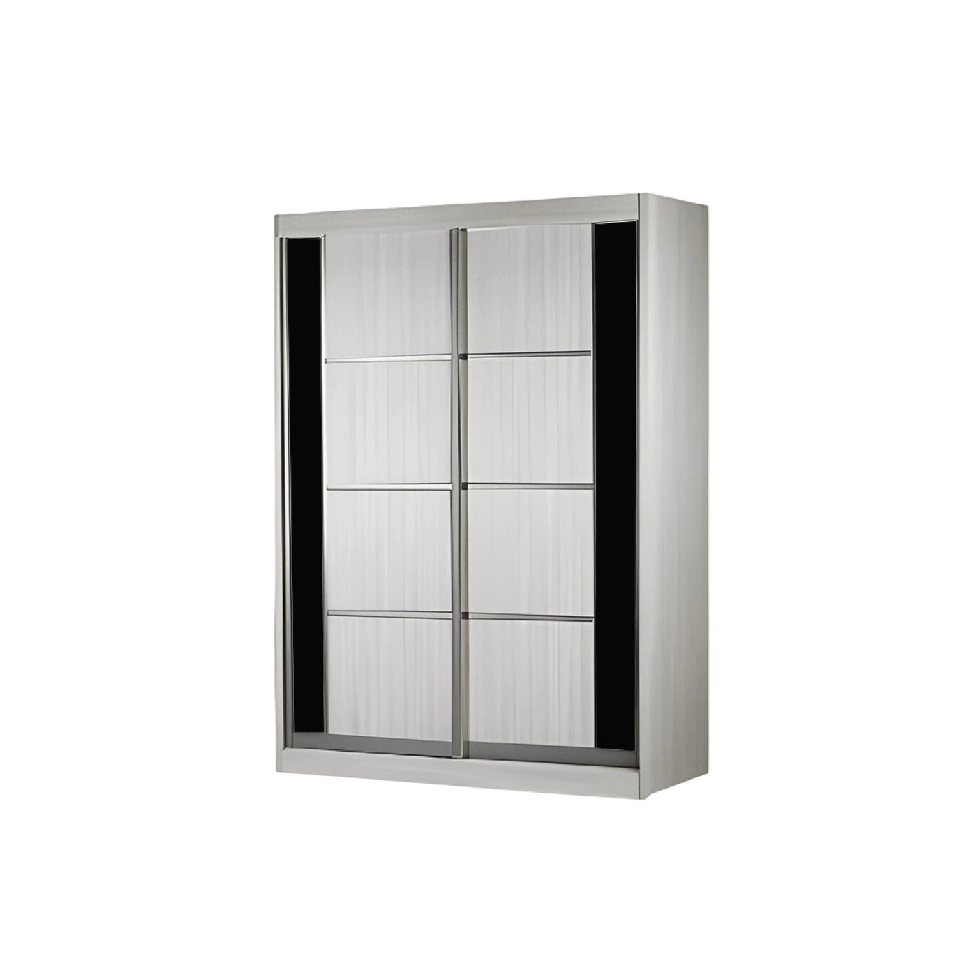 Sliding wardrobe with glass doors on a white background