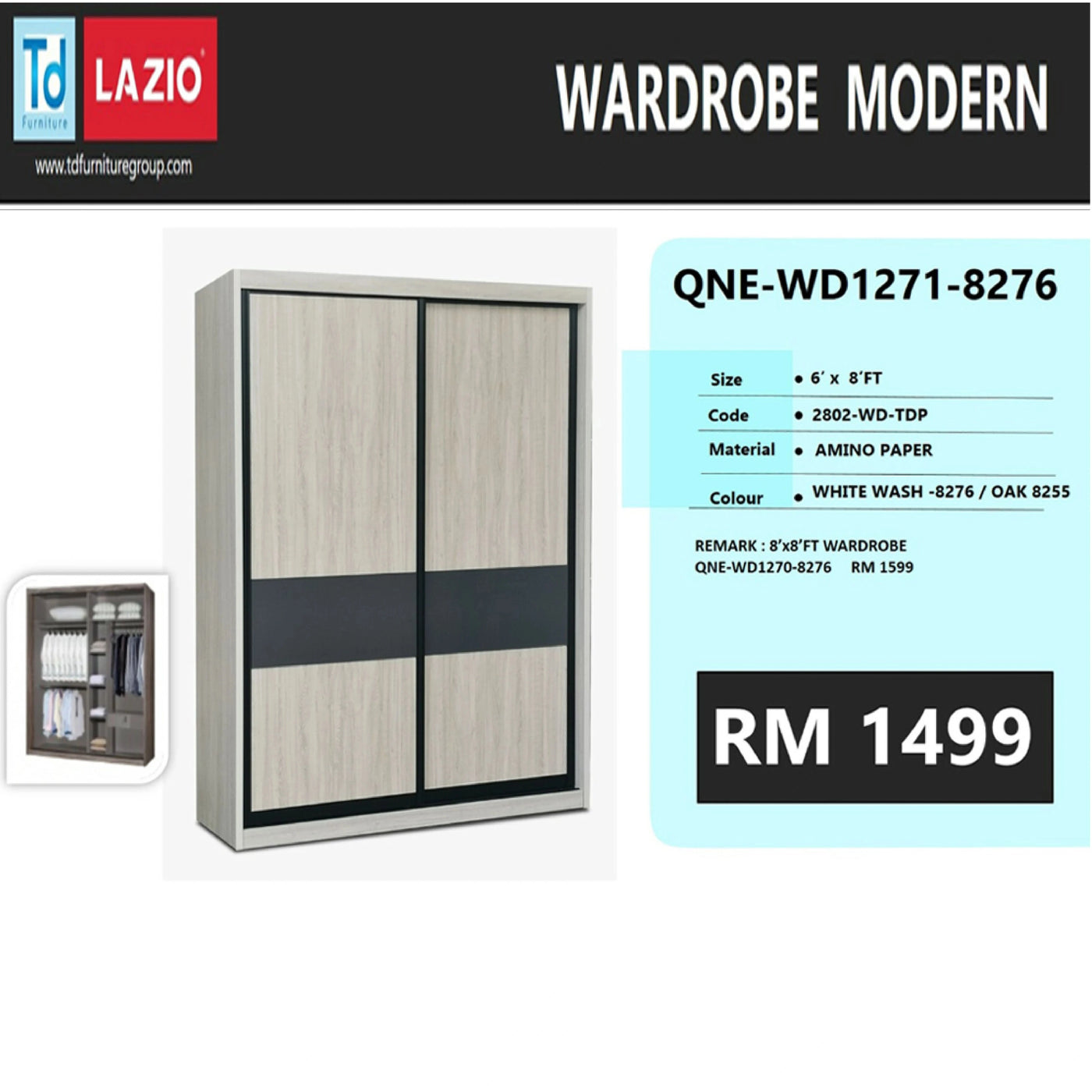 NISA 2 Sliding Door Wardrobe Td Furniture