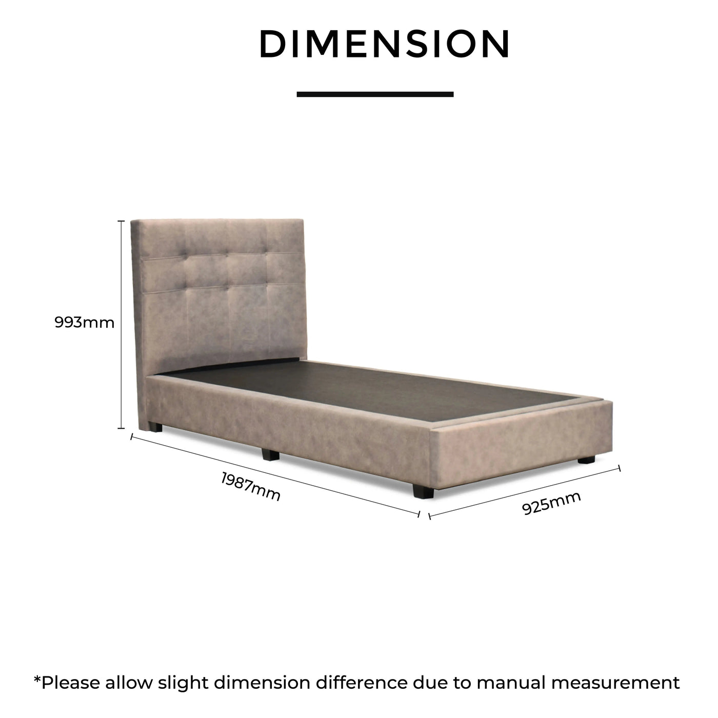 L1143mm × H2032mm × D1524mm, featuring a supportive base, durable fabric upholstery, and sturdy wooden leg design.