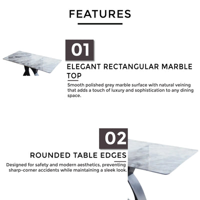 Elegant marble surface with natural veining, smooth rounded edges.