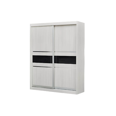 White wardrobe with sliding doors on a white background