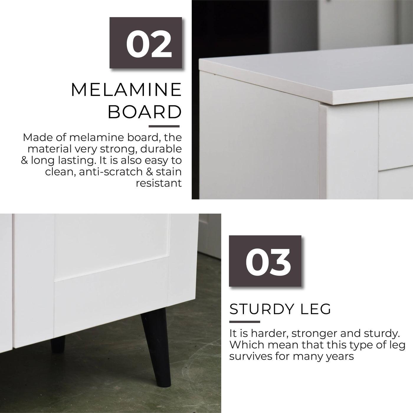 BONIE Shoes Cabinet WHITE/GREY Td Furniture