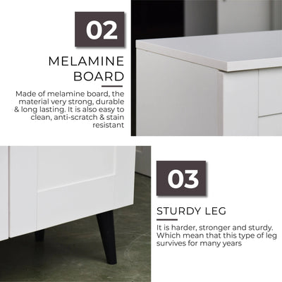 BONIE Shoes Cabinet WHITE/GREY Td Furniture