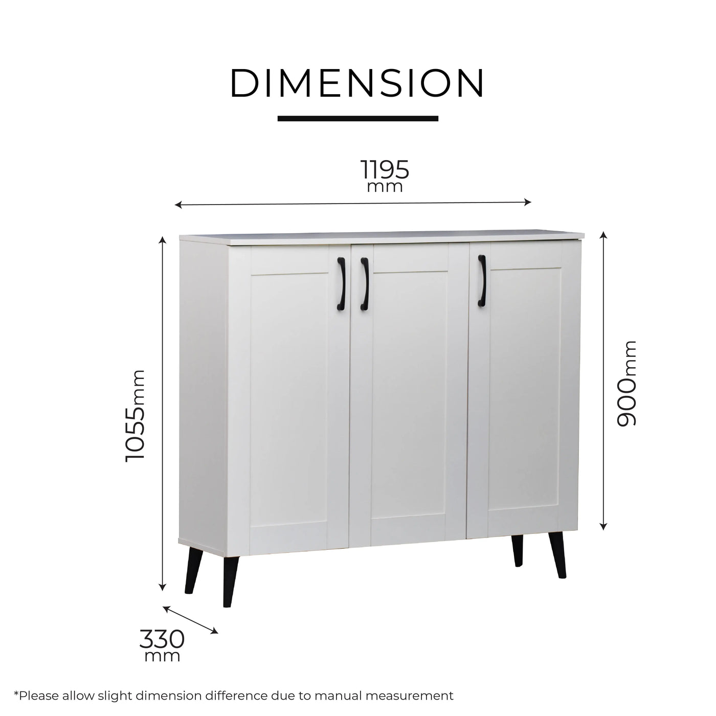BONIE Shoes Cabinet WHITE/GREY Td Furniture