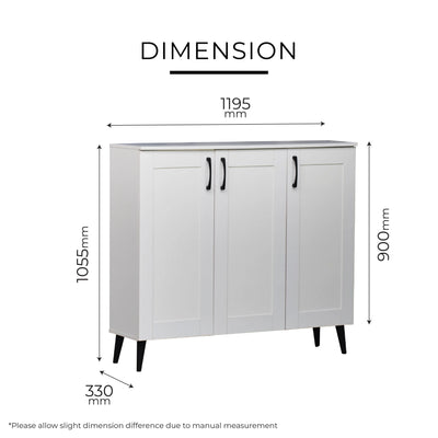 BONIE Shoes Cabinet WHITE/GREY Td Furniture