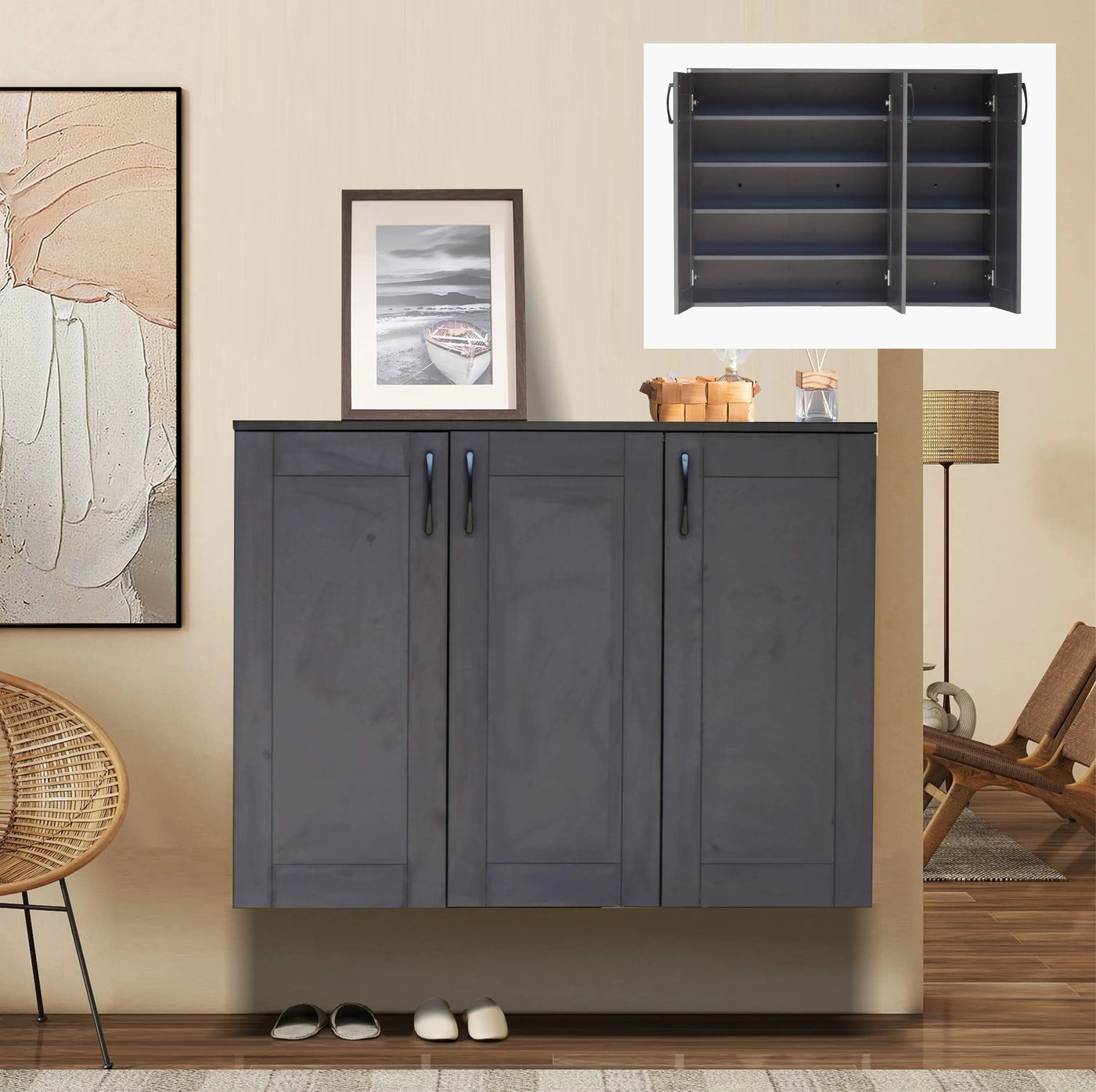 BOON Shoes Cabinet WHITE/GREY Td Furniture