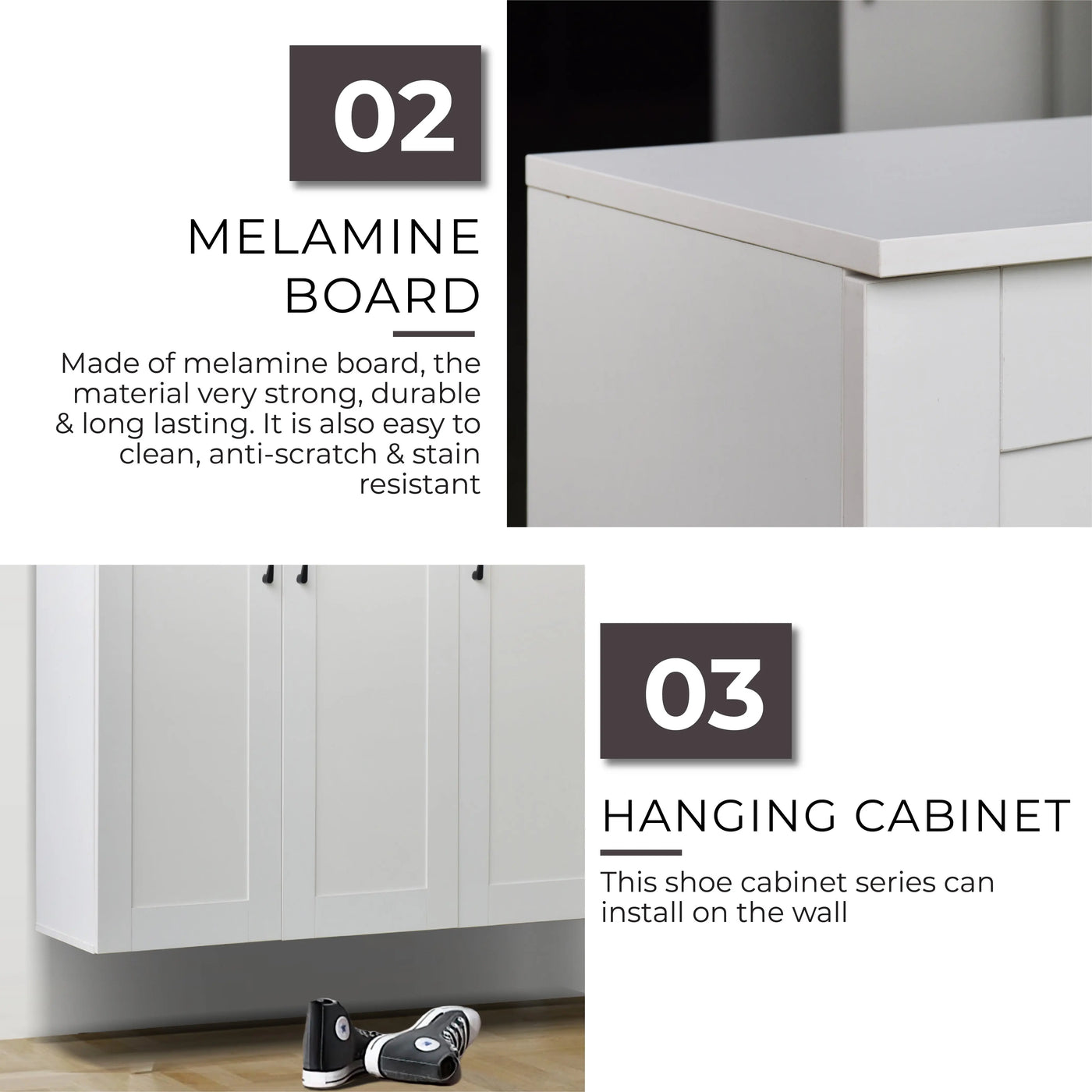 BOON Shoes Cabinet WHITE/GREY Td Furniture