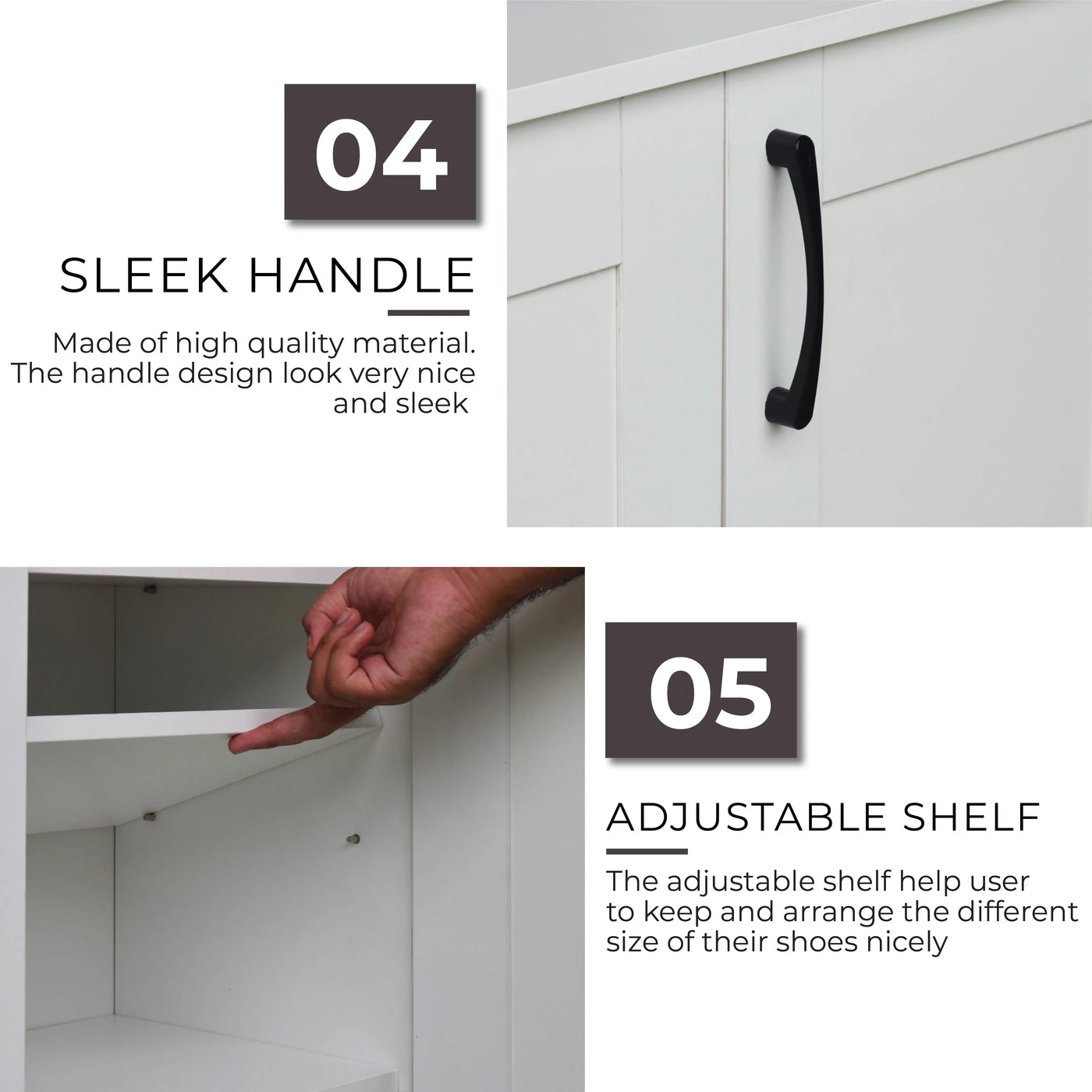 BOON Shoes Cabinet WHITE/GREY Td Furniture
