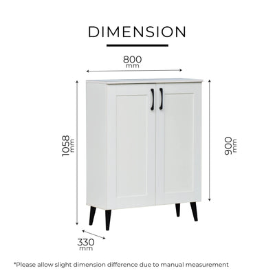 TOFFO  Shoe Cabinet WHITE/GREY Td Furniture