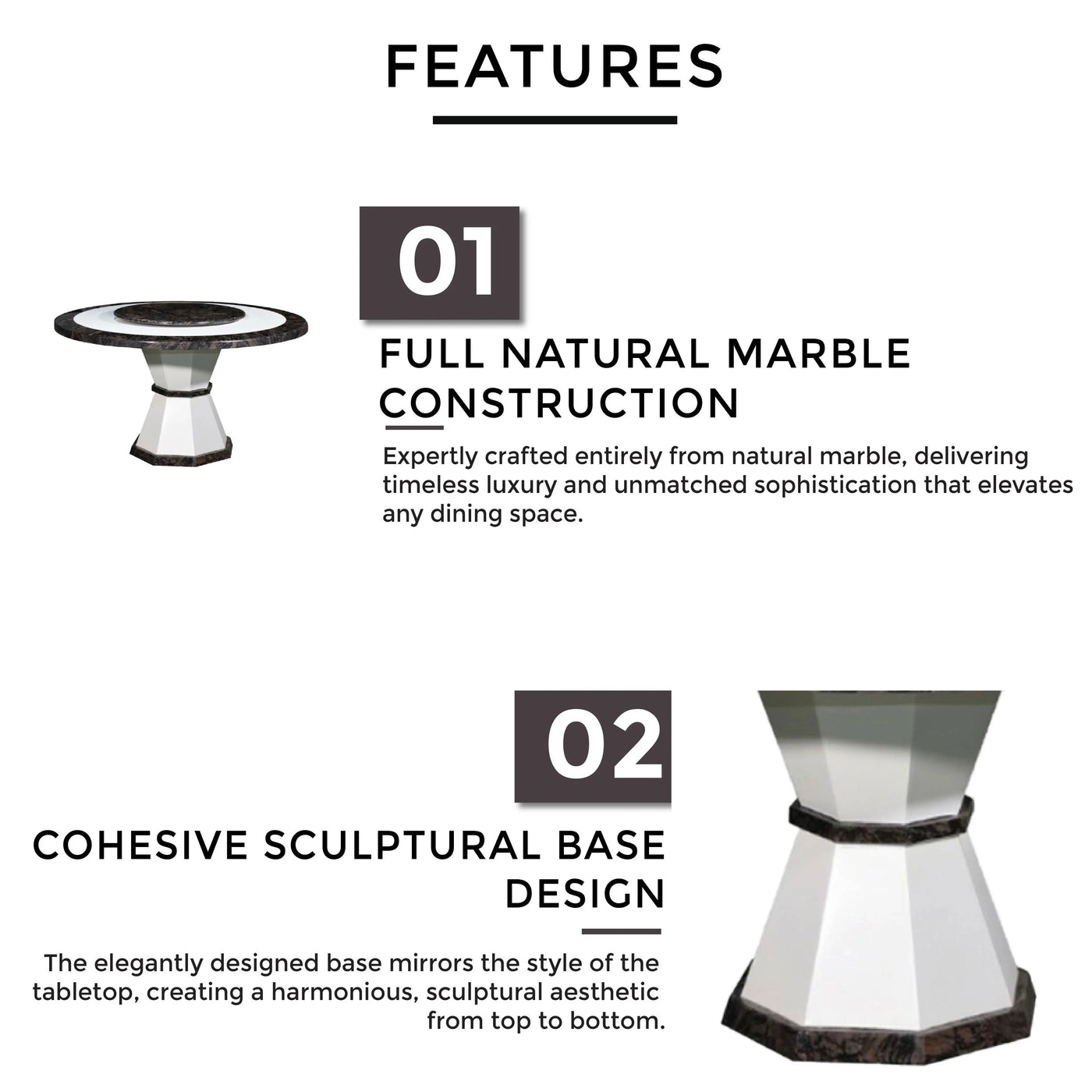 ELANE Marble Dining Table Td Furniture