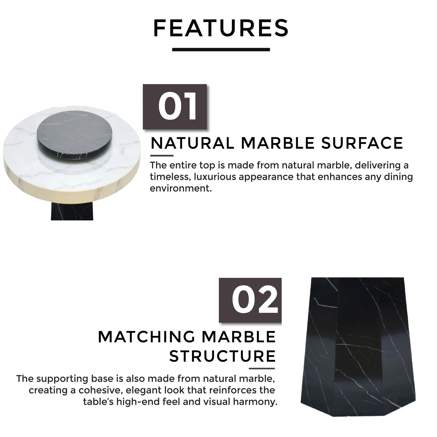 SHYANNE Natural Marble Dining Table Td Furniture