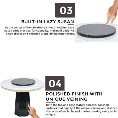SHYANNE Natural Marble Dining Table Td Furniture