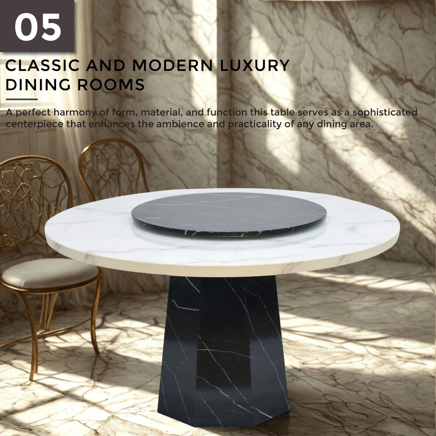 SHYANNE Natural Marble Dining Table Td Furniture