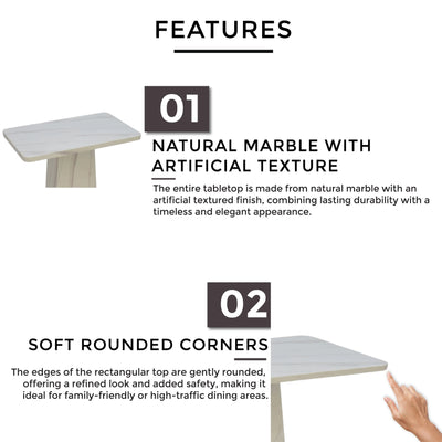 SYLANA NATURAL MARBLE  Dining Table Td Furniture