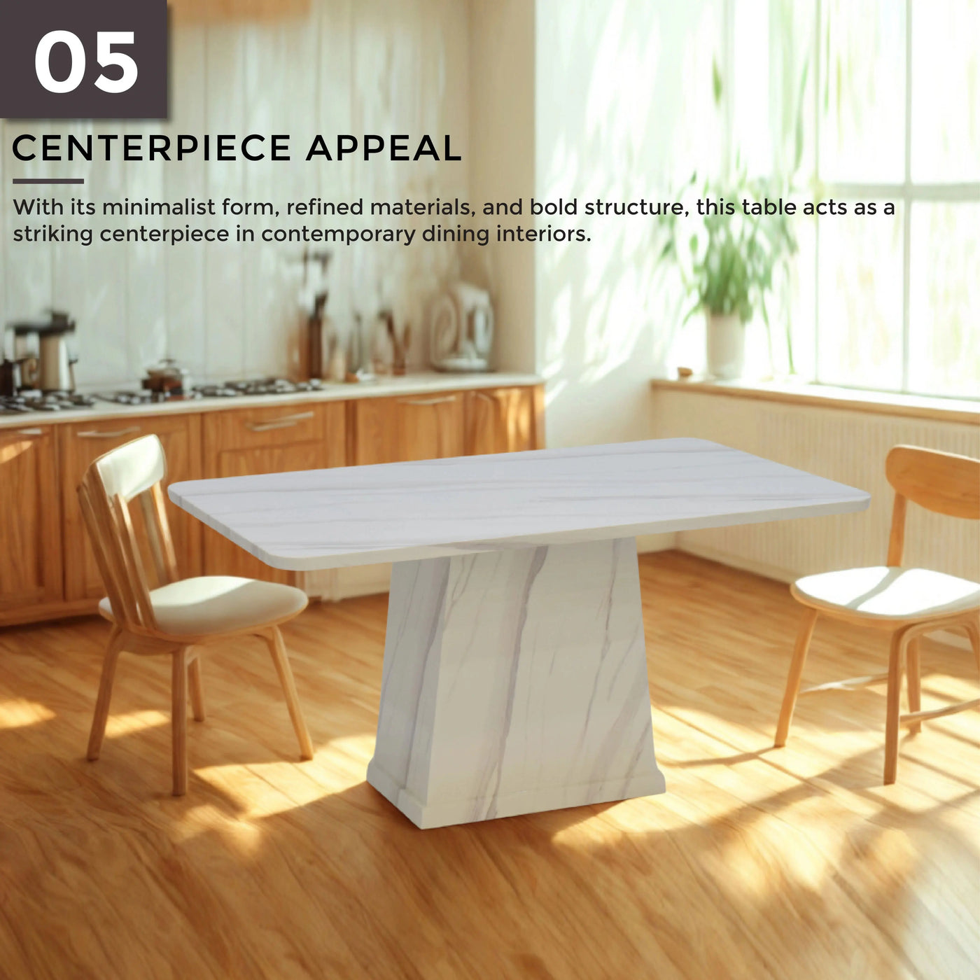 SYLANA NATURAL MARBLE  Dining Table Td Furniture