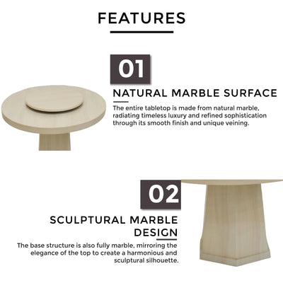 GYLIA NATURAL MARBLE Dining Table Td Furniture