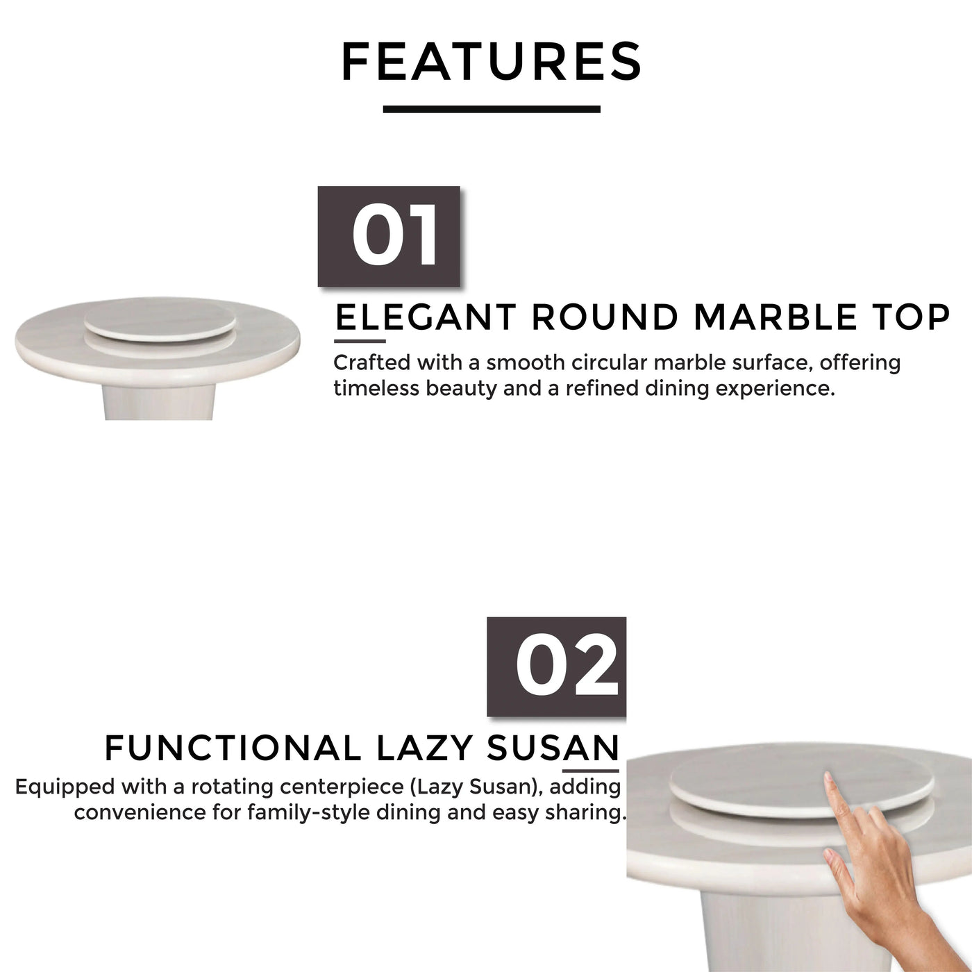 CLARIEL MARBLE Table Td Furniture