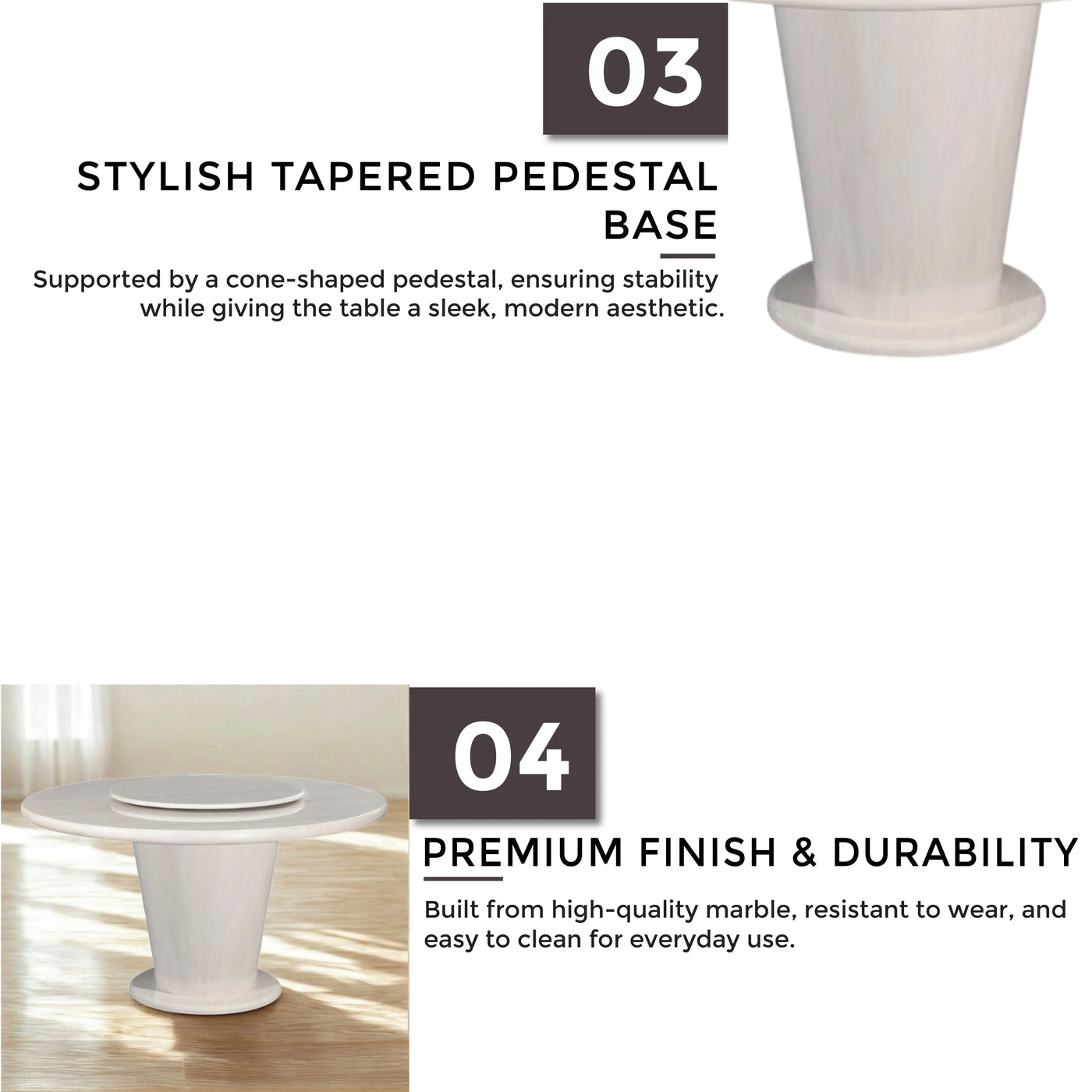 CLARIEL MARBLE Table Td Furniture